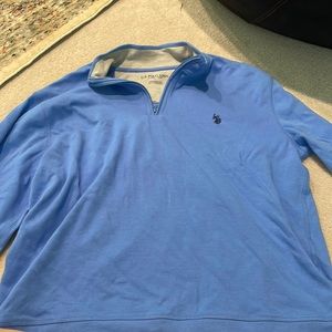 Blue polo quarter zip